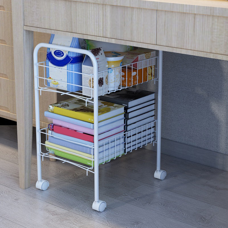 Buchhandelshandschel des zeitgenössischen Stils mit Casters White Book Regal für Lernraum