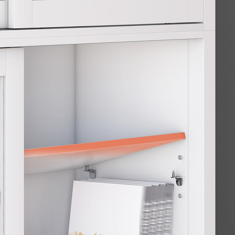 Wooden Standard Bookcase Contemporary Closed Back Bookcase with Door for Office