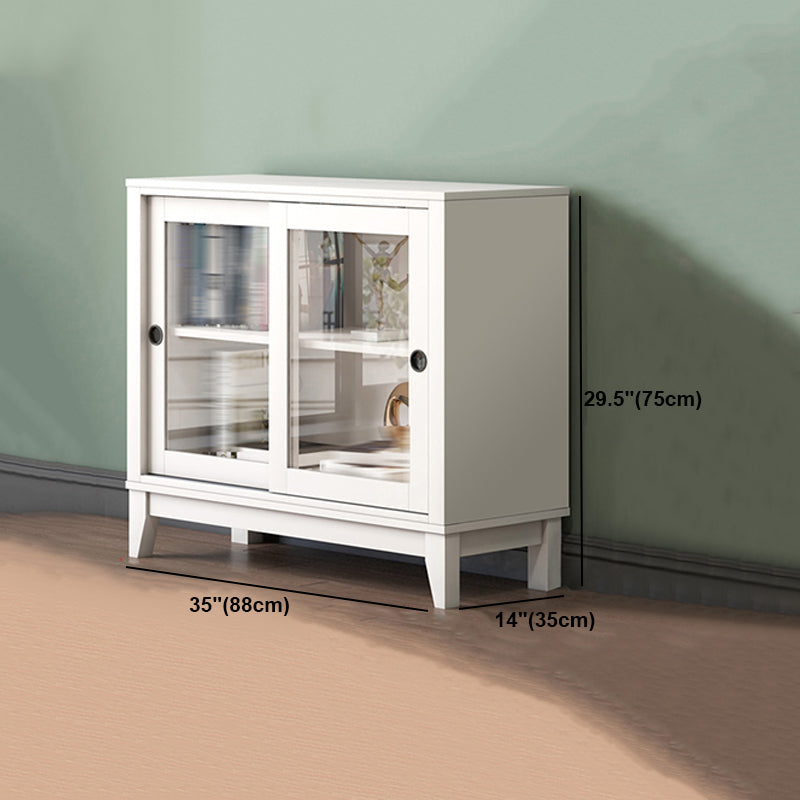 Wooden Standard Bookcase Contemporary Closed Back Bookcase with Door for Office