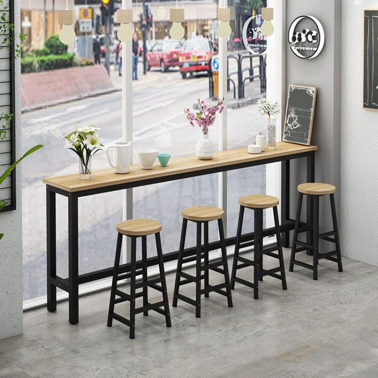 Rectangle Top Bar Dining Table Modern Bar Dining Table with Trestle Base