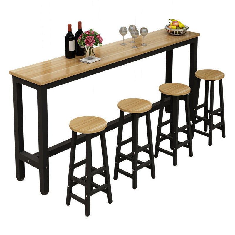 Rectangle Top Bar Dining Table Modern Bar Dining Table with Trestle Base
