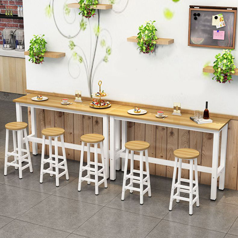 Rectangle Top Bar Dining Table Modern Bar Dining Table with Trestle Base