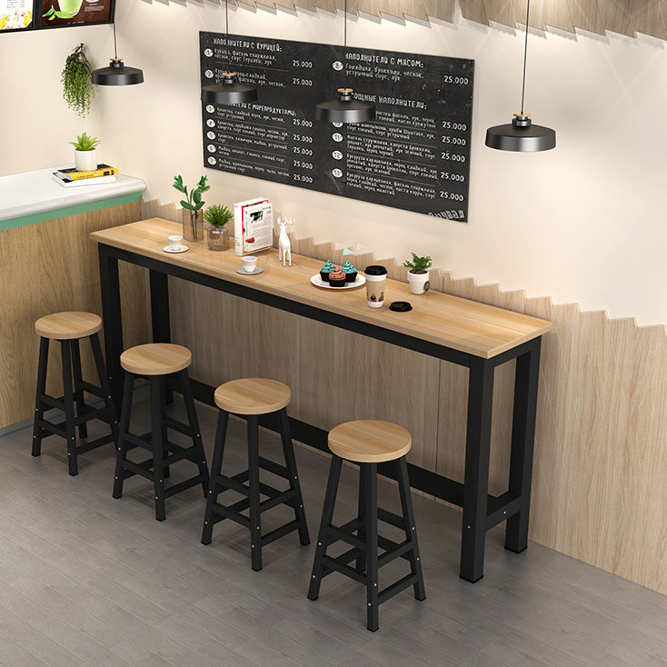 Rectangle Top Bar Dining Table Modern Bar Dining Table with Trestle Base