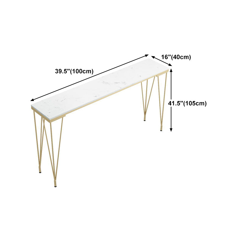 Stone Top Bar Table Traditional Luxury Rectangle Bar Table with 4 Legs