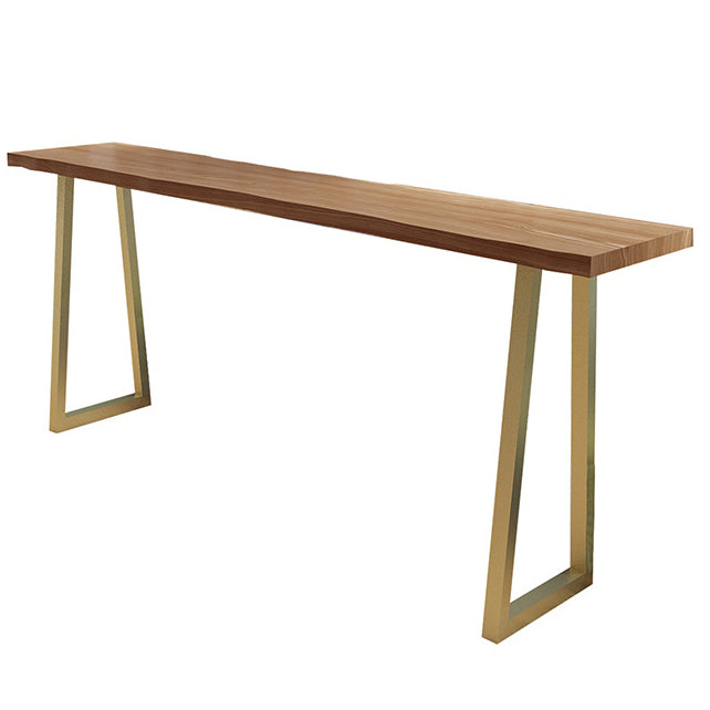 Solid Wood Bar Table Traditional Luxury Bar Table Rectangle with Sled Base