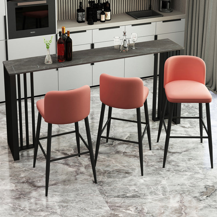 Rectangle Stone Bar Dining Table Contemporary Bar Table with Double Pedestal Base