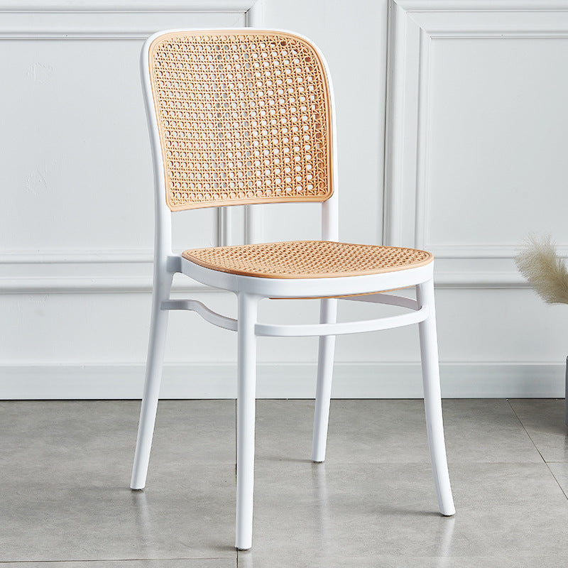 Contemporary Bar and Counter Stool Rattan Full Back Stool with 4 Legs