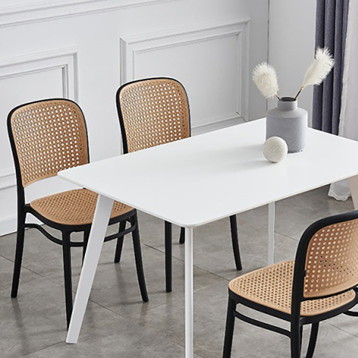 Contemporary Bar and Counter Stool Rattan Full Back Stool with 4 Legs