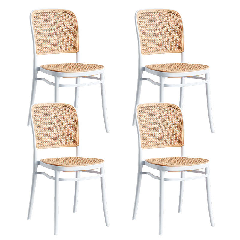 Contemporary Bar and Counter Stool Rattan Full Back Stool with 4 Legs