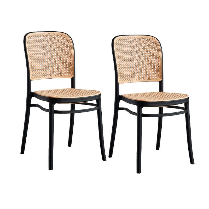 Contemporary Bar and Counter Stool Rattan Full Back Stool with 4 Legs