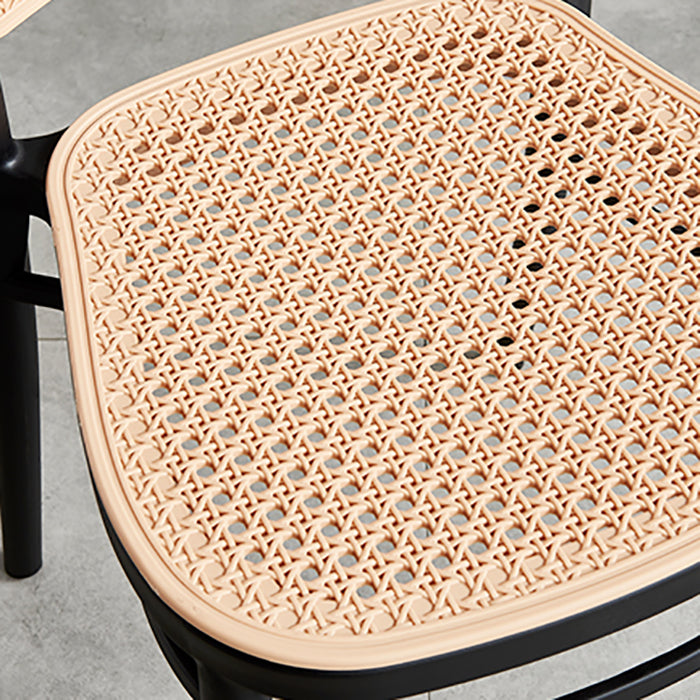 Contemporary Bar and Counter Stool Rattan Full Back Stool with 4 Legs