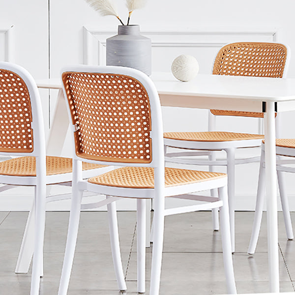 Contemporary Bar and Counter Stool Rattan Full Back Stool with 4 Legs
