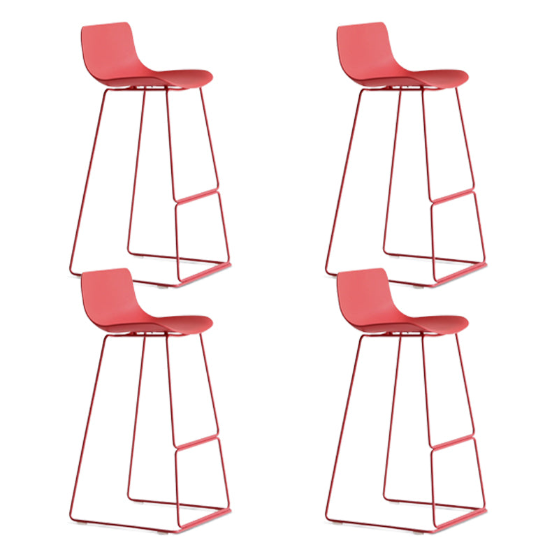 Nordic Plastic Bar Stool Bucket Counter Bar Stool with Metal Legs