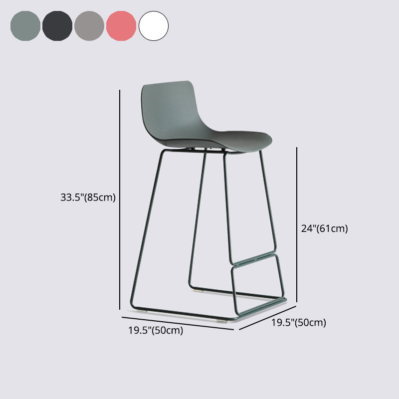 Nordic Plastic Bar Stool Bucket Counter Bar Stool with Metal Legs