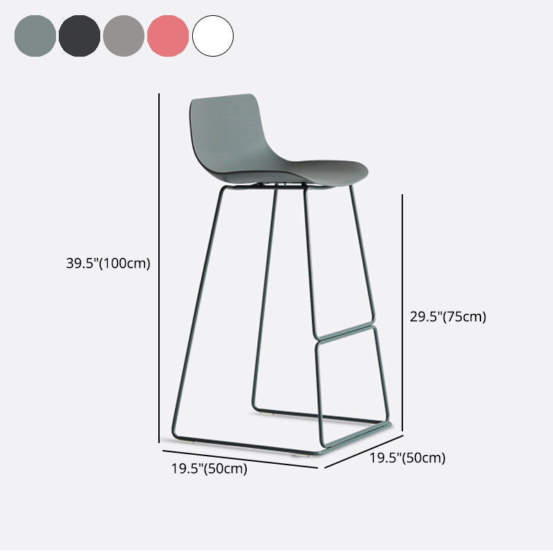 Nordic Plastic Bar Stool Bucket Counter Bar Stool with Metal Legs