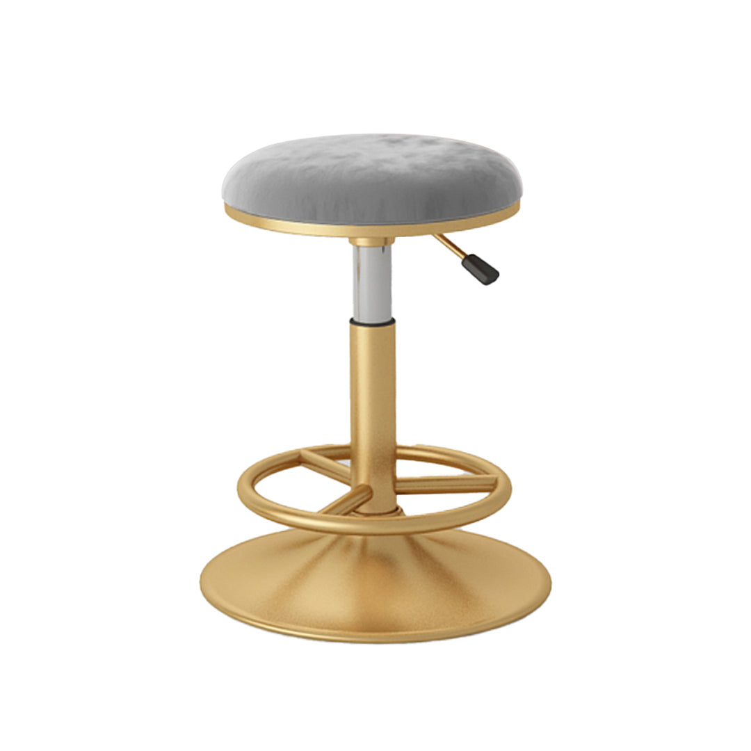 Nordic Glam Liftable Bar Stool Round Counter Bar Stool with Metal Legs