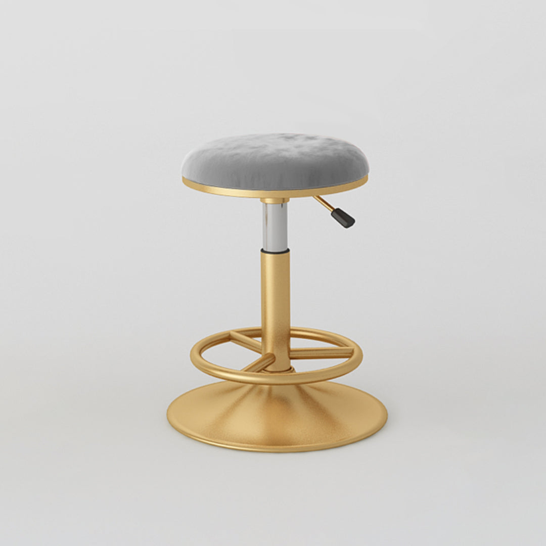 Nordic Glam Liftable Bar Stool Round Counter Bar Stool with Metal Legs