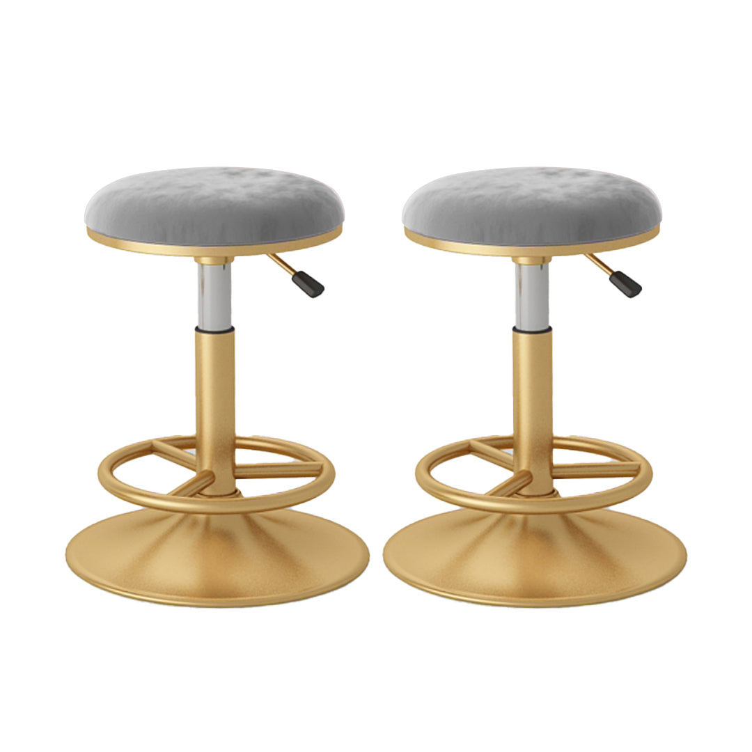 Nordic Glam Liftable Bar Stool Round Counter Bar Stool with Metal Legs