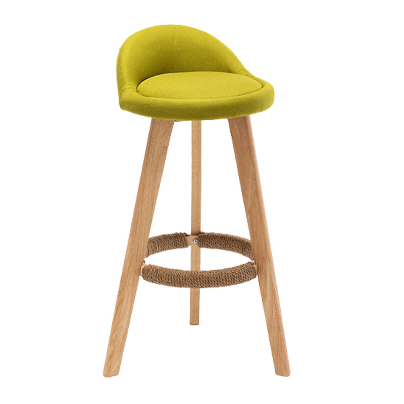 Scandinavian Upholstered Footrest Barstool Matte Finish Wood Bristol Stool