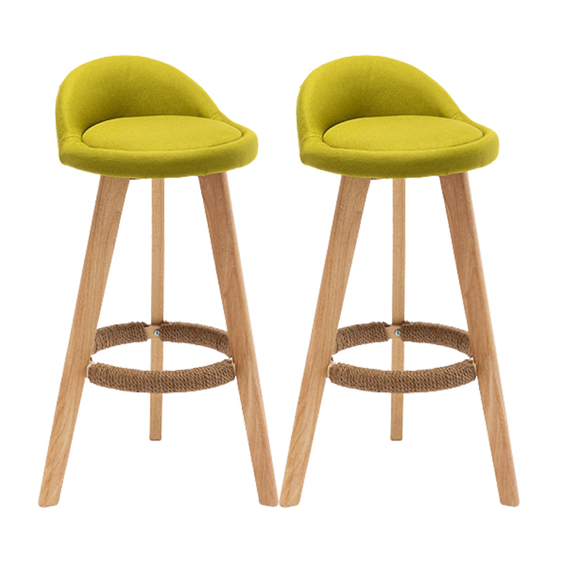 Scandinavian Upholstered Footrest Barstool Matte Finish Wood Bristol Stool