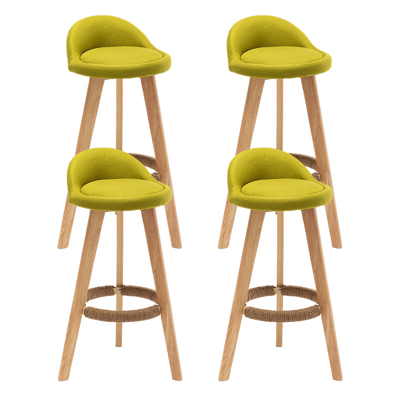 Scandinavian Upholstered Footrest Barstool Matte Finish Wood Bristol Stool