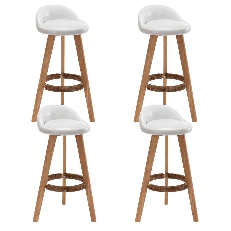 Scandinavian Upholstered Footrest Barstool Matte Finish Wood Bristol Stool