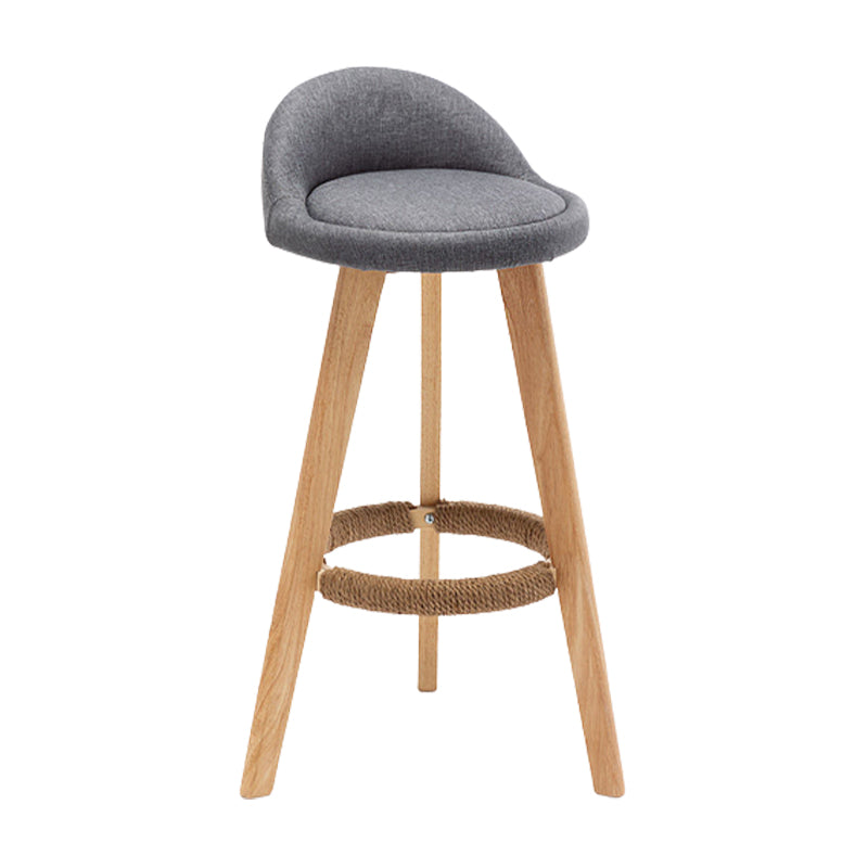 Scandinavian Upholstered Footrest Barstool Matte Finish Wood Bristol Stool