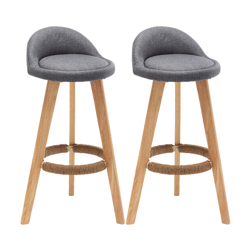 Scandinavian Upholstered Footrest Barstool Matte Finish Wood Bristol Stool