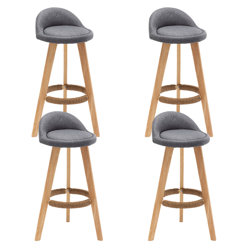 Scandinavian Upholstered Footrest Barstool Matte Finish Wood Bristol Stool