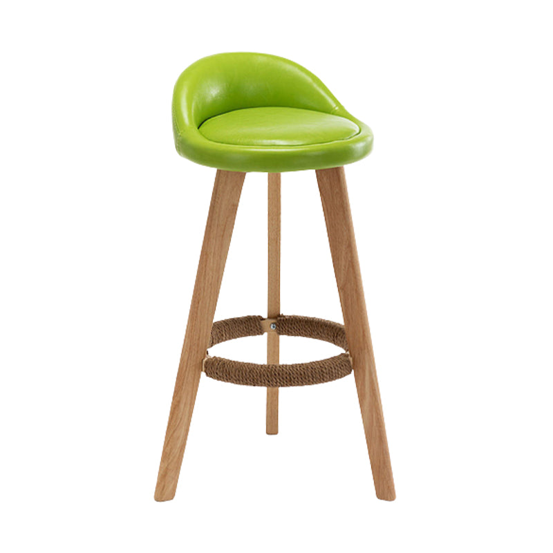 Scandinavian Upholstered Footrest Barstool Matte Finish Wood Bristol Stool