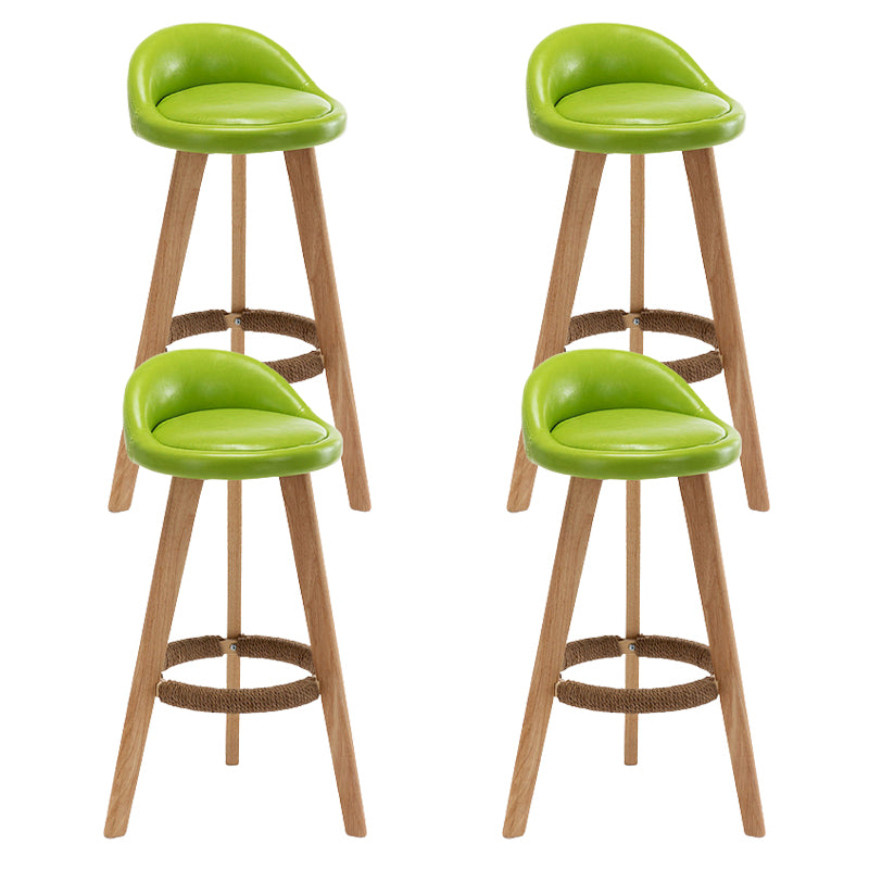 Scandinavian Upholstered Footrest Barstool Matte Finish Wood Bristol Stool