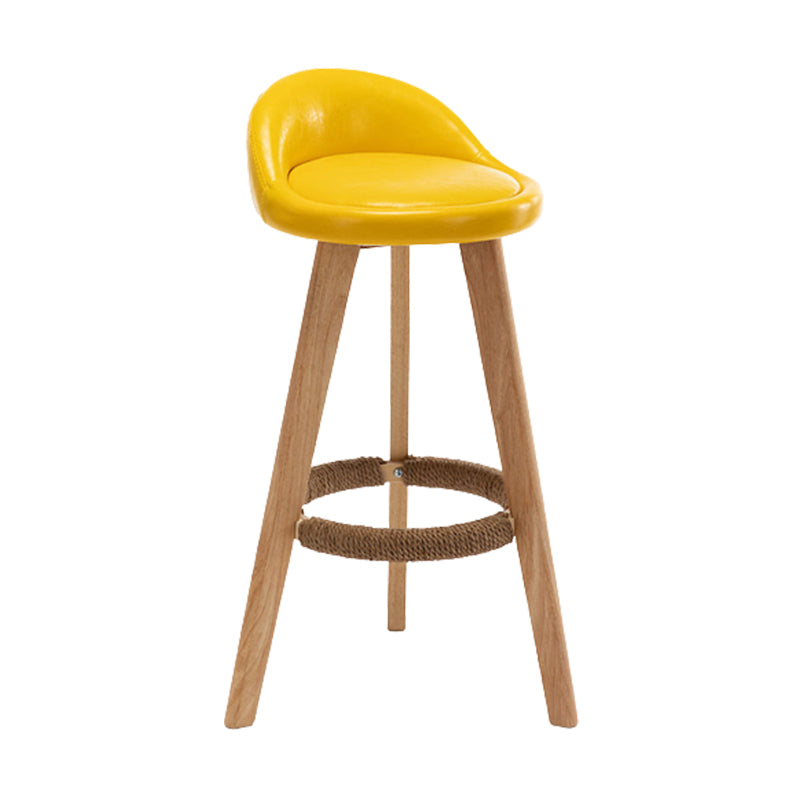 Scandinavian Upholstered Footrest Barstool Matte Finish Wood Bristol Stool