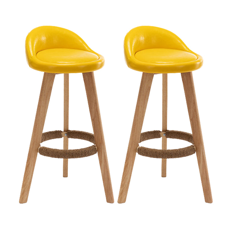 Scandinavian Upholstered Footrest Barstool Matte Finish Wood Bristol Stool