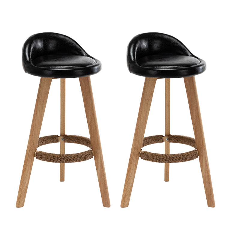 Scandinavian Upholstered Footrest Barstool Matte Finish Wood Bristol Stool