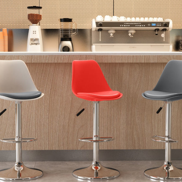 Contemporary Liftable Bar Stool Bucket Counter Bar Stool with Metal Legs