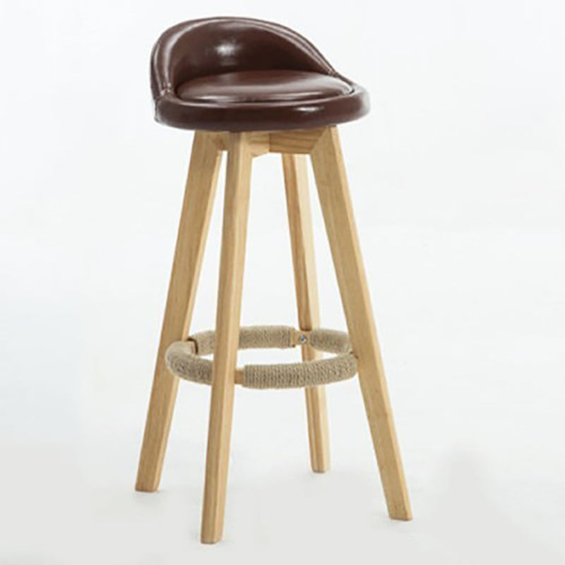 Contemporary Style Low Back Bar-stool Wooden Bar Stool for Restaurant