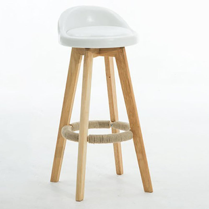 Contemporary Style Low Back Bar-stool Wooden Bar Stool for Restaurant