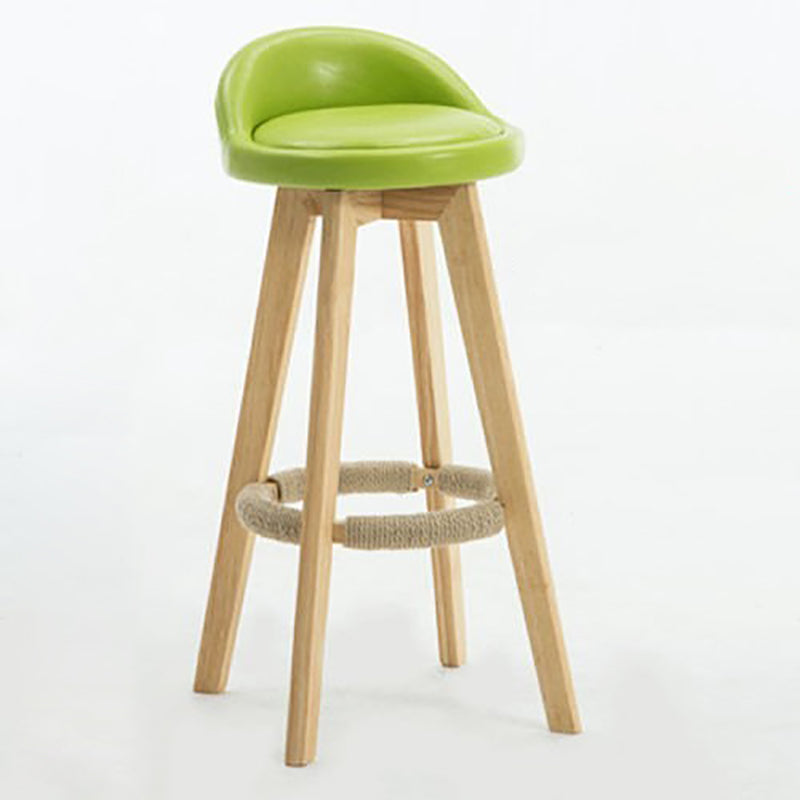 Contemporary Style Low Back Bar-stool Wooden Bar Stool for Restaurant