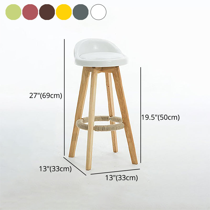 Contemporary Style Low Back Bar-stool Wooden Bar Stool for Restaurant