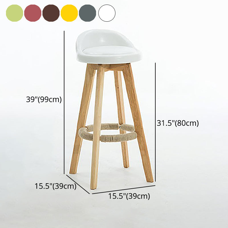 Contemporary Style Low Back Bar-stool Wooden Bar Stool for Restaurant