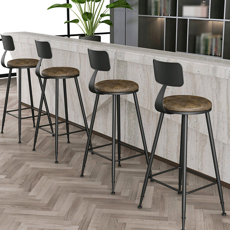 Industrial Matte Finish Coffee Shop Stool Footrest Low Back Stool