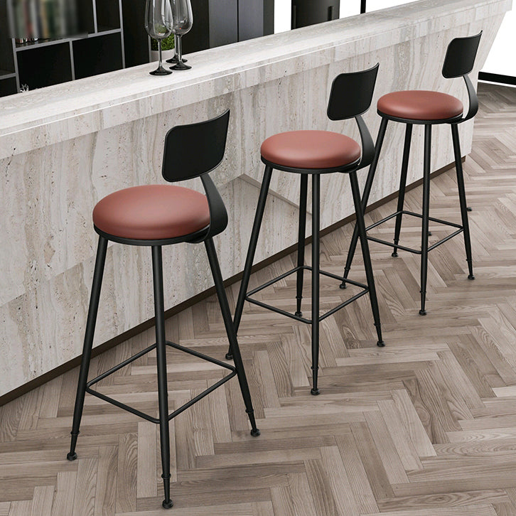 Industrial Matte Finish Coffee Shop Stool Footrest Low Back Stool