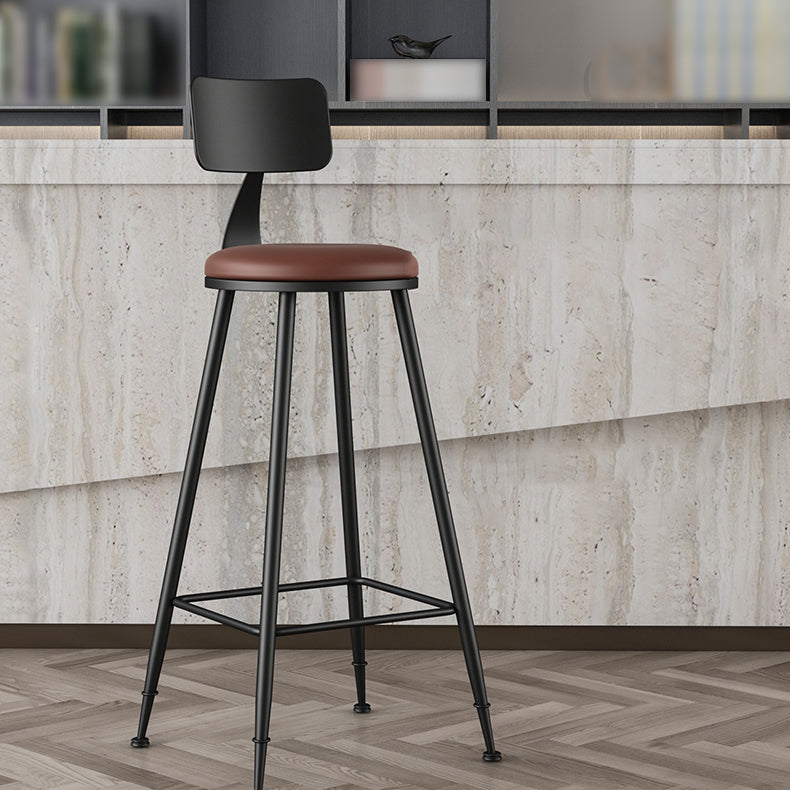 Industrial Matte Finish Coffee Shop Stool Footrest Low Back Stool