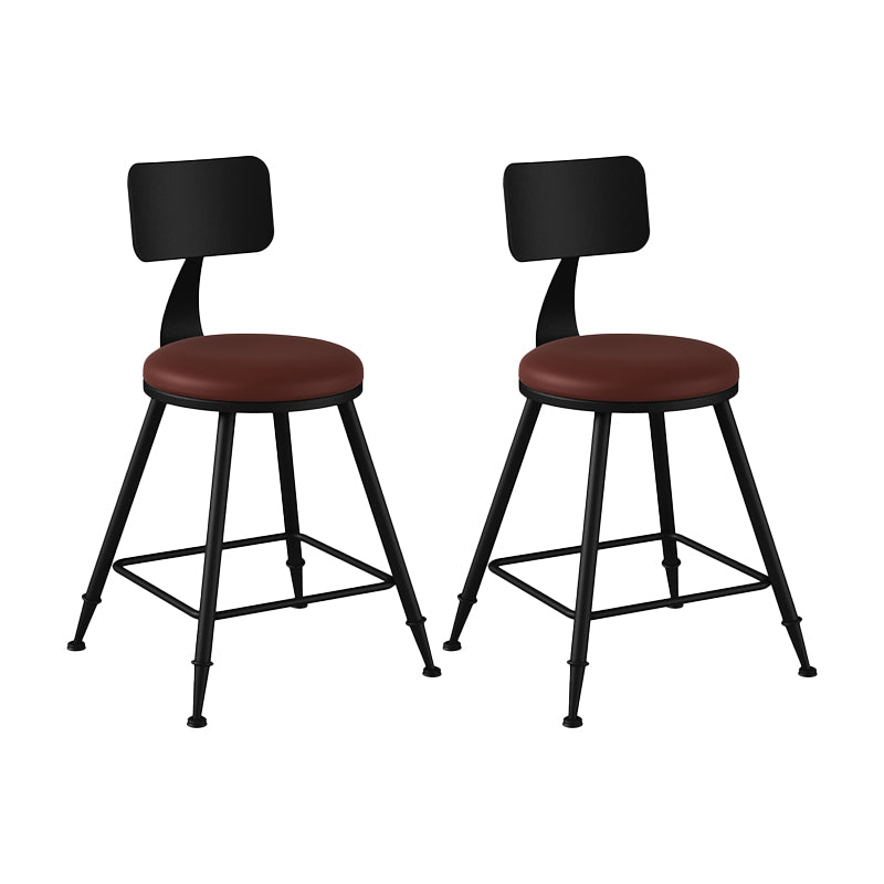 Industrial Matte Finish Coffee Shop Stool Footrest Low Back Stool
