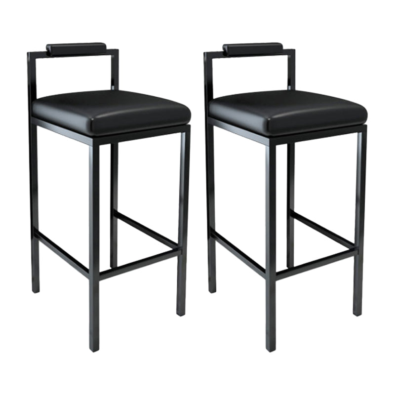Contemporary Footrest Upholstered Home Stool Matte Finish Low Back Barstool