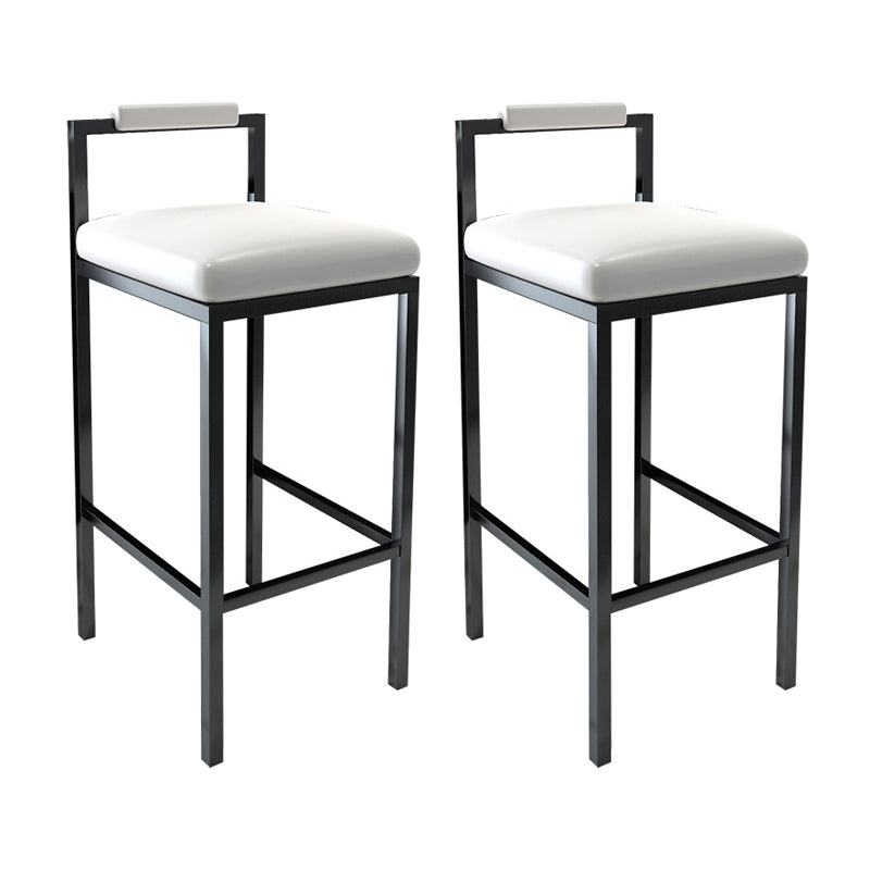 Contemporary Footrest Upholstered Home Stool Matte Finish Low Back Barstool