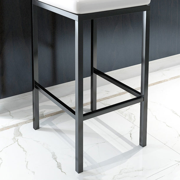 Contemporary Footrest Upholstered Home Stool Matte Finish Low Back Barstool