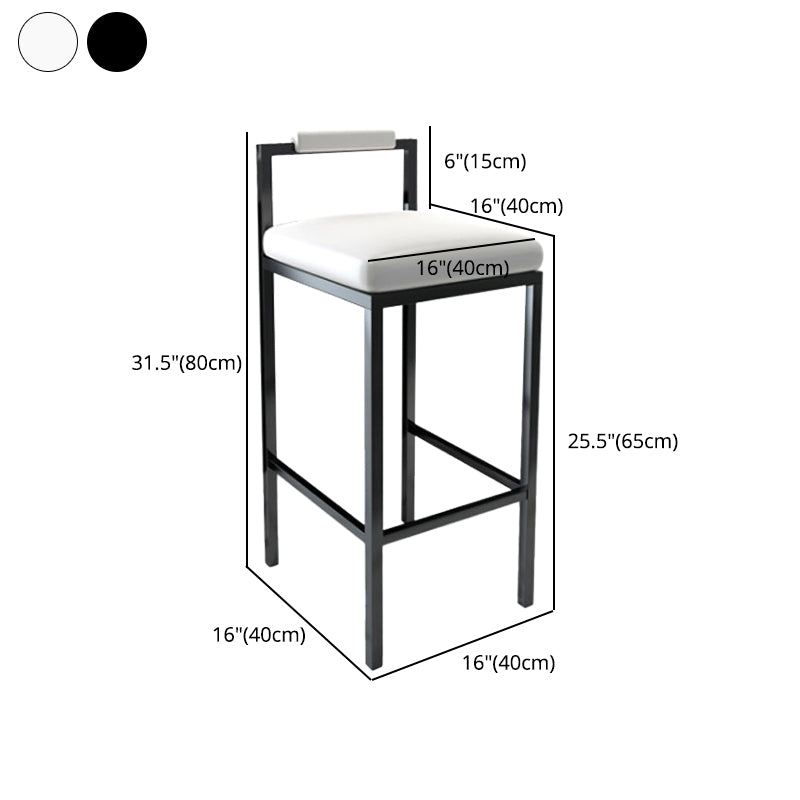Contemporary Footrest Upholstered Home Stool Matte Finish Low Back Barstool