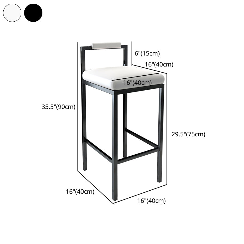Contemporary Footrest Upholstered Home Stool Matte Finish Low Back Barstool