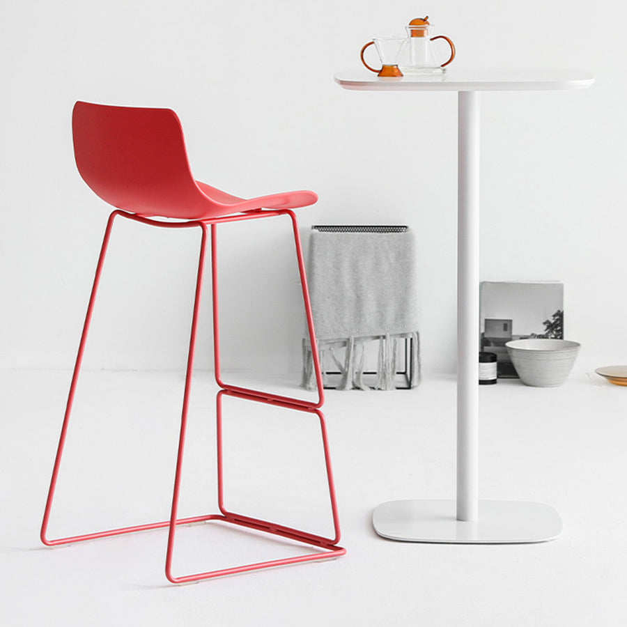 Modern Style Bar-stool Plastic Counter Bar Stool with Metal Legs for Kitchen